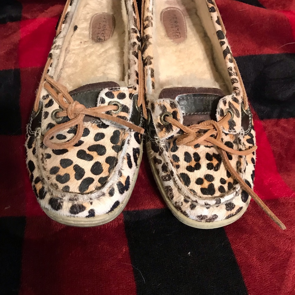 Cheetah print Sperry Top Siders